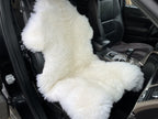 White Sheepskin Car Seat Cover 120×65 cm – Natural Fur