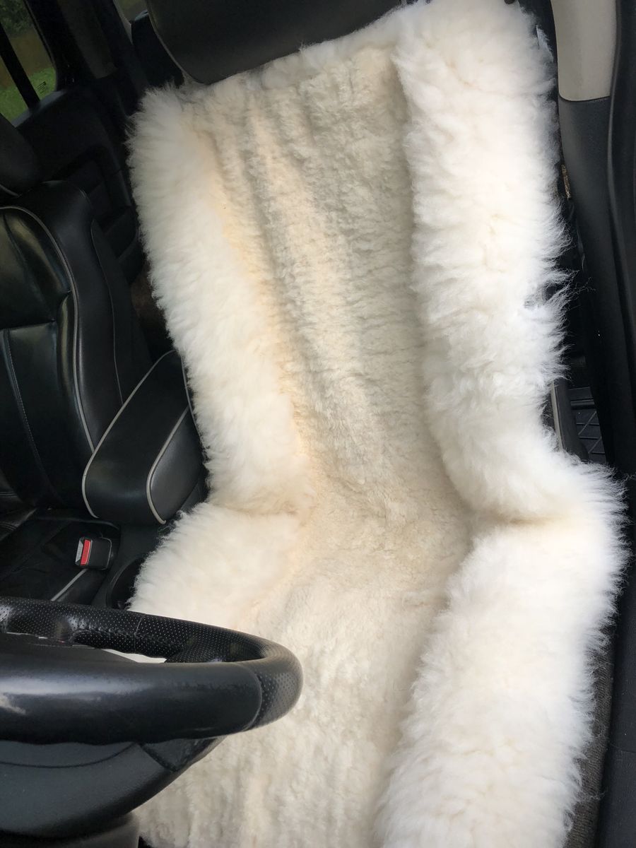 White Sheepskin Car Seat Cover – Natural Fur Universal Fit