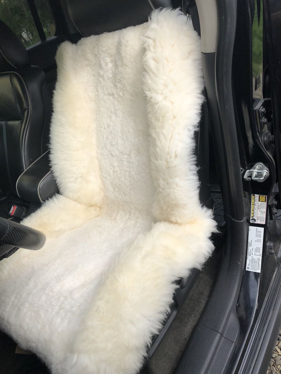 White Sheepskin Car Seat Cover – Natural Fur Universal Fit