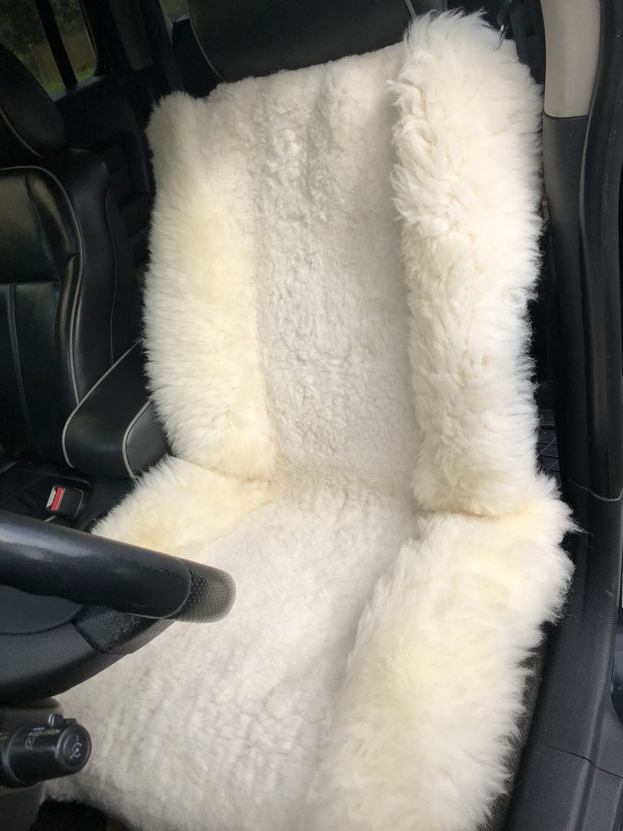 White Sheepskin Car Seat Cover – Natural Fur Universal Fit