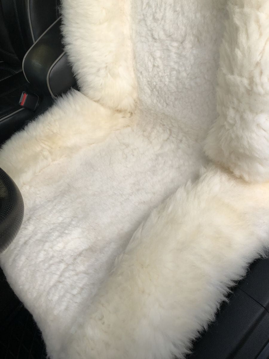 White Sheepskin Car Seat Cover – Natural Fur Universal Fit