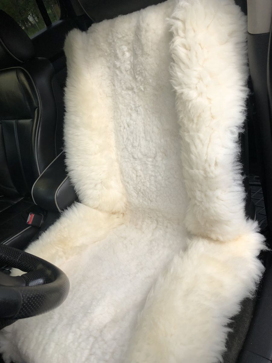 White Sheepskin Car Seat Cover – Natural Fur Universal Fit