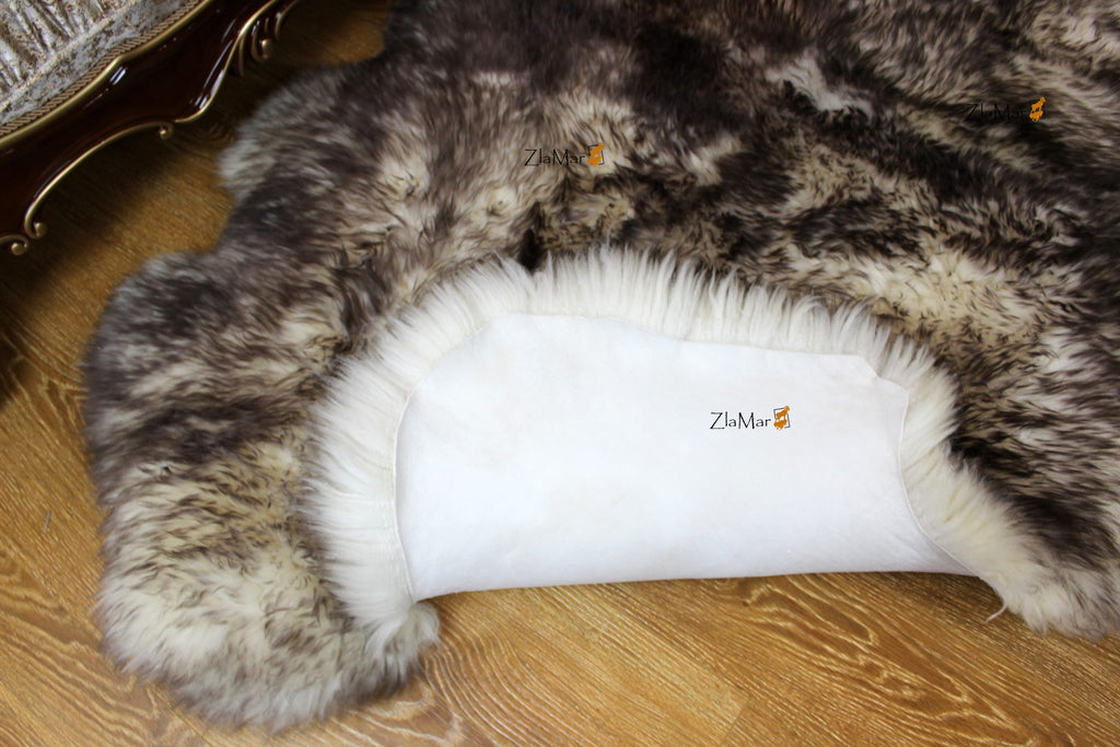 Sheepskin Rug 4-in-1 Ash Ombre (200×110 cm) – Natural Fur Carpet