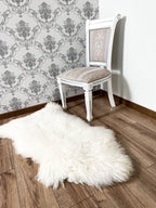 White Sheepskin Rug Long Wool 110×65 cm – Natural Hide