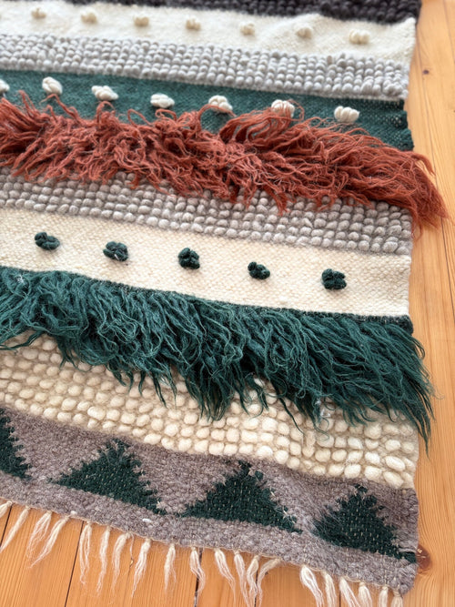 Carpathian Wool Blanket “Forest Tale” 200×220 cm – Premium Handmade Natural Wool