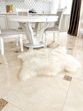 Wide Sheepskin Rug 2-in-1 (110×100 cm) – Natural White Fur Carpet