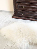White Sheepskin Rug Medium Wool 120×70 cm – Natural Hide