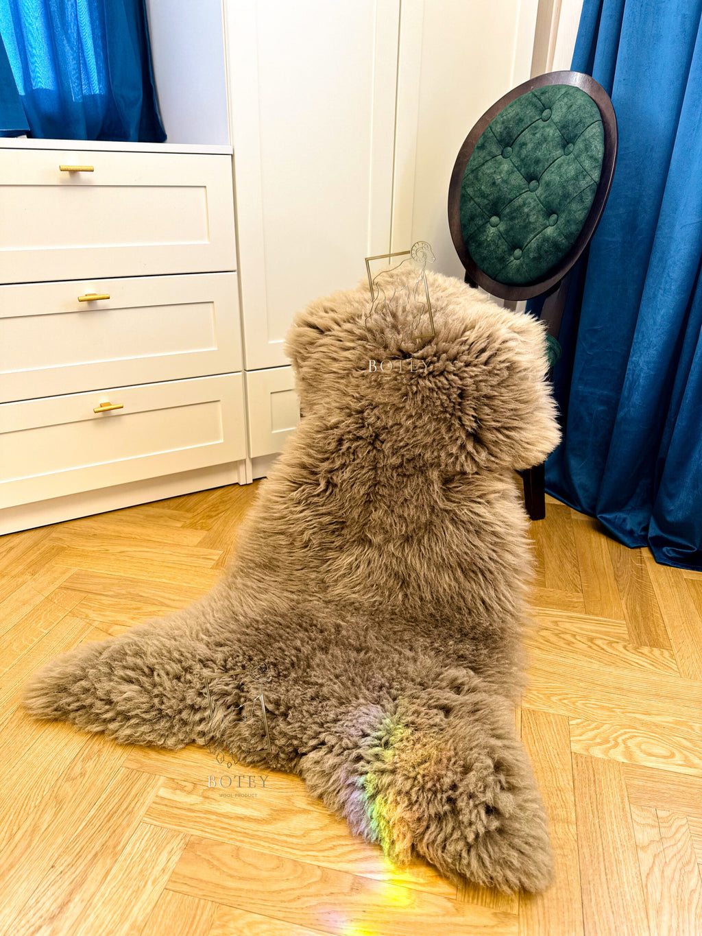Cappuccino Sheepskin 110×60 cm – Natural Wool Rug