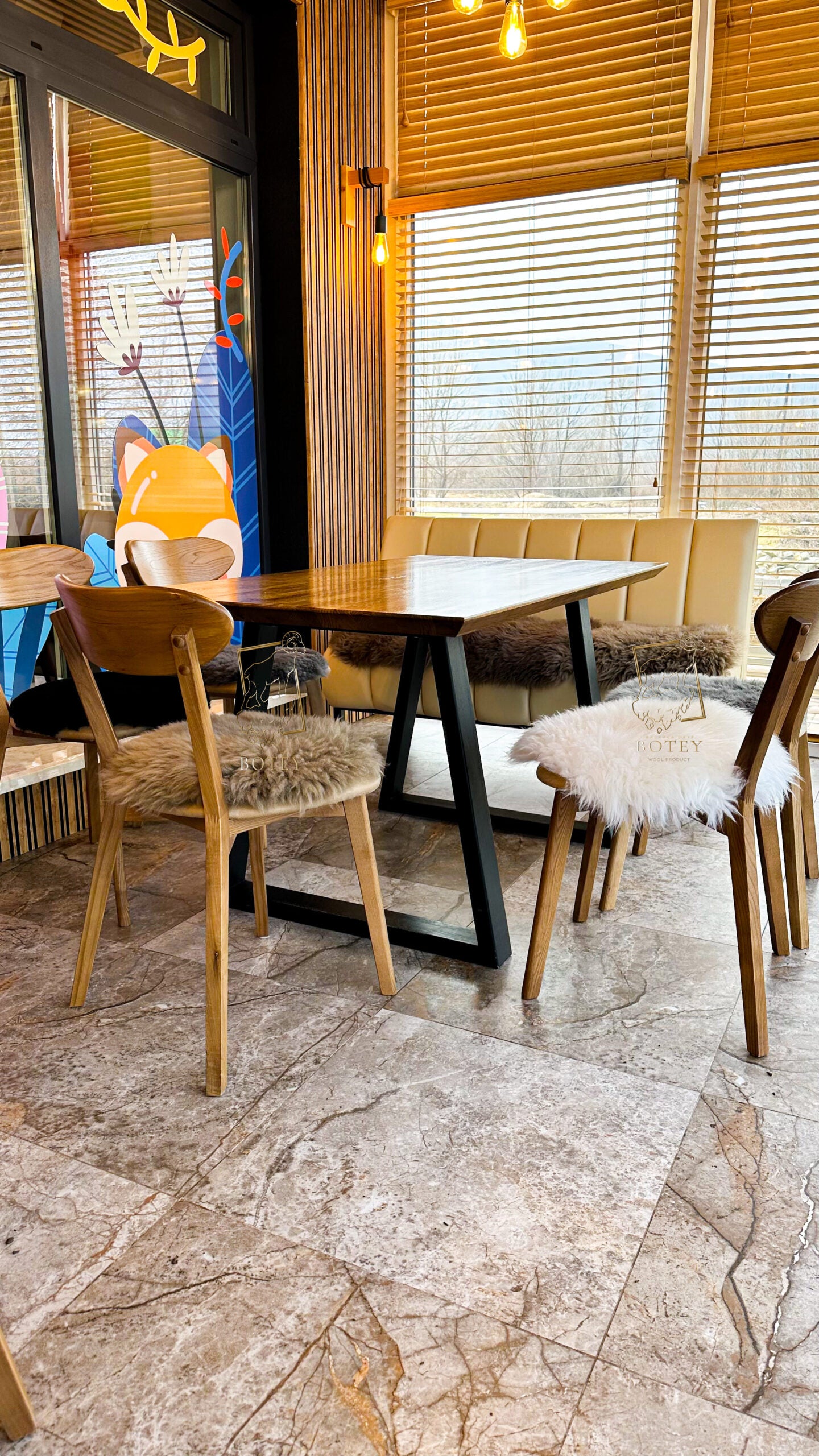 Square Long Wool Sheepskin Seat Cover White 40×40 cm – Natural Fur Cushion