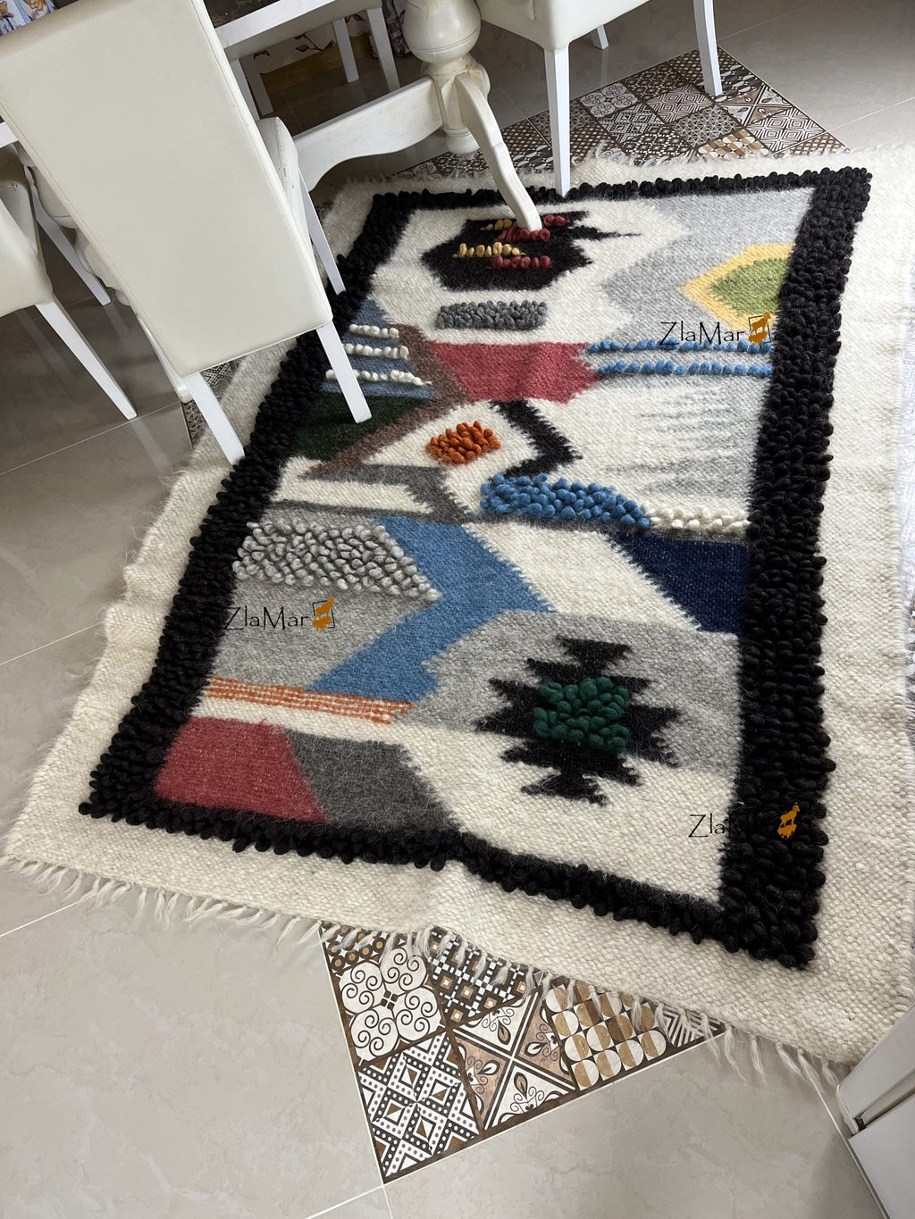 Carpathian Wool Blanket “Landscape” 150×200 cm – Premium Handmade Natural Wool
