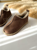 Suede Sheepskin Slippers Cappuccino – Premium Natural Wool Home Shoes (Sizes Available)