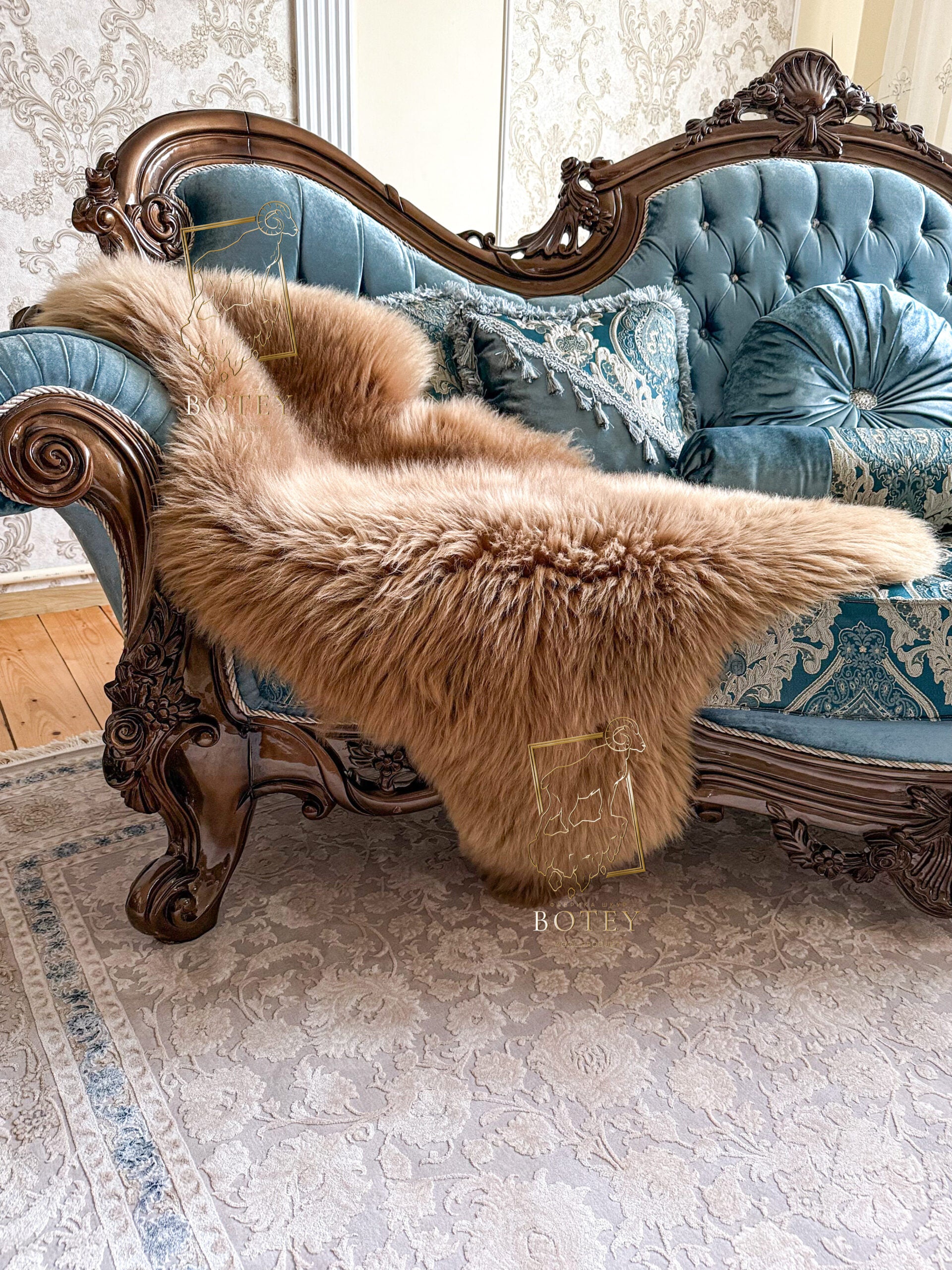 Caramel Sheepskin 110×60 cm – Natural Wool Rug