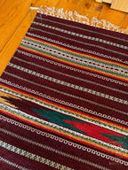 Handmade Hutsul Wool Rug Red  – Natural Wool Carpet 200×140 cm