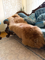 Sheepskin Rug 2-in-1 Whisky (200×70 cm) – Natural Fur Carpet