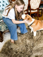 Sheepskin Rug 4-in-1 Cappuccino (200×110 cm) – Natural Fur Carpet