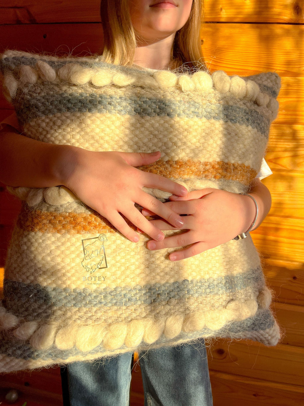 Decorative Wool Cushion “Soft Bouclé” 45×45 cm – Handmade