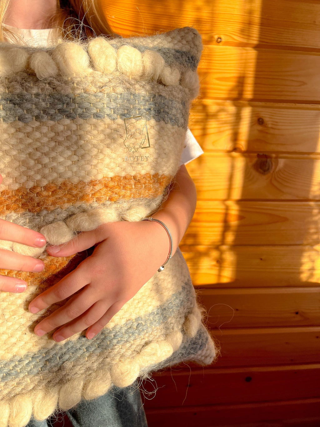Decorative Wool Cushion “Soft Bouclé” 45×45 cm – Handmade