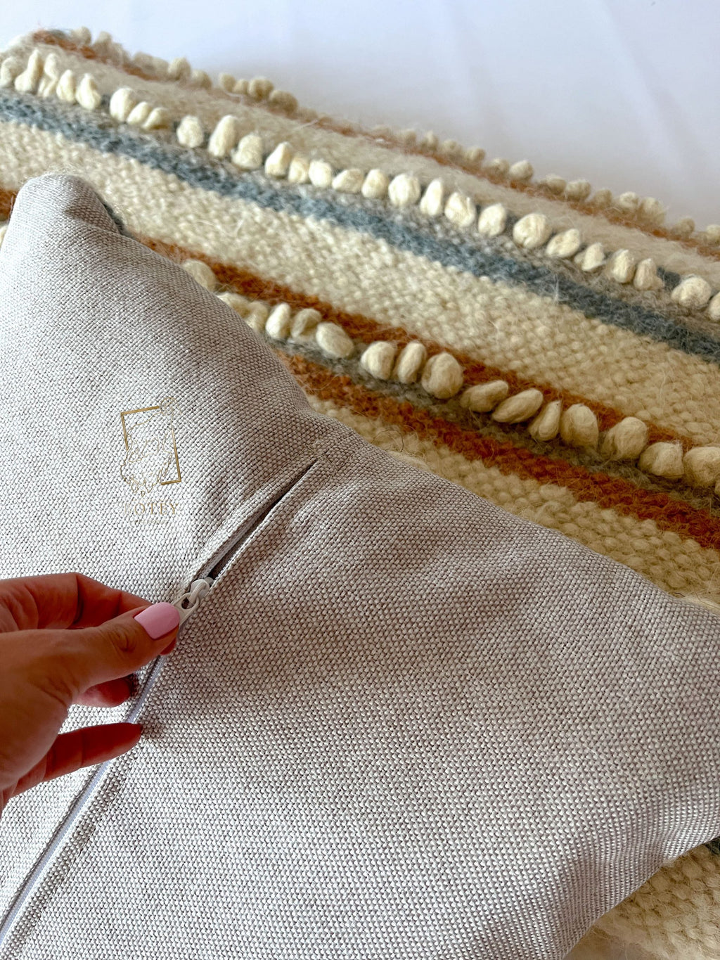 Decorative Wool Cushion “Soft Bouclé” 45×45 cm – Handmade