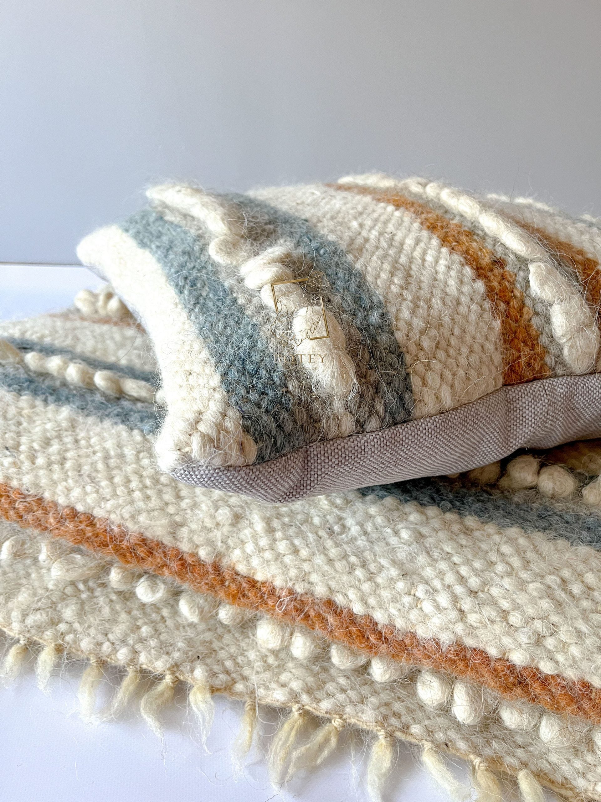 Decorative Wool Cushion “Soft Bouclé” 45×45 cm – Handmade