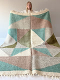 Carpathian Wool Blanket “Emerald” 190×220 cm – Premium Handmade Natural Wool