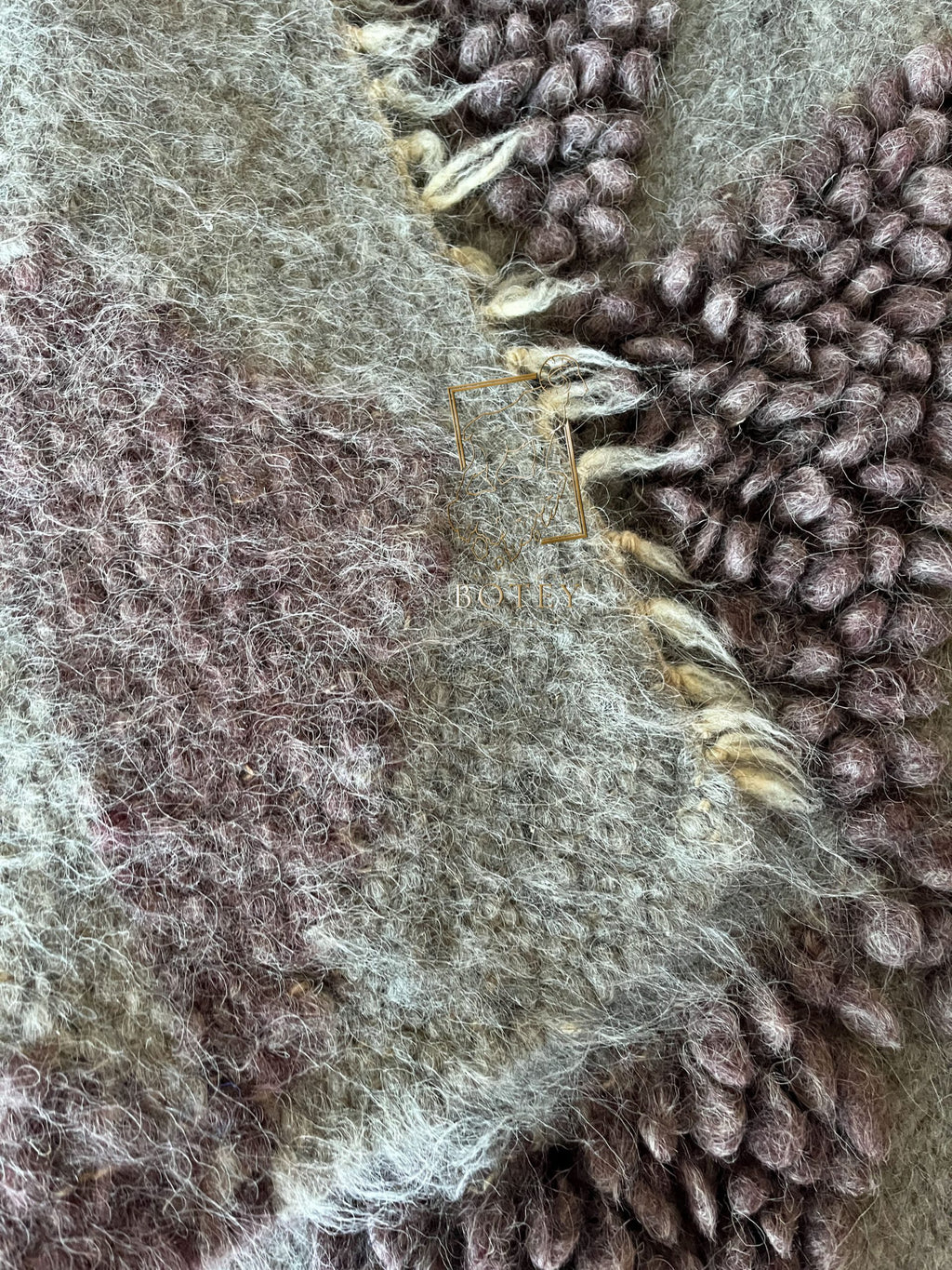 Wool Runner Rug “Diamond” 110×200 cm – Handmade Natural Wool