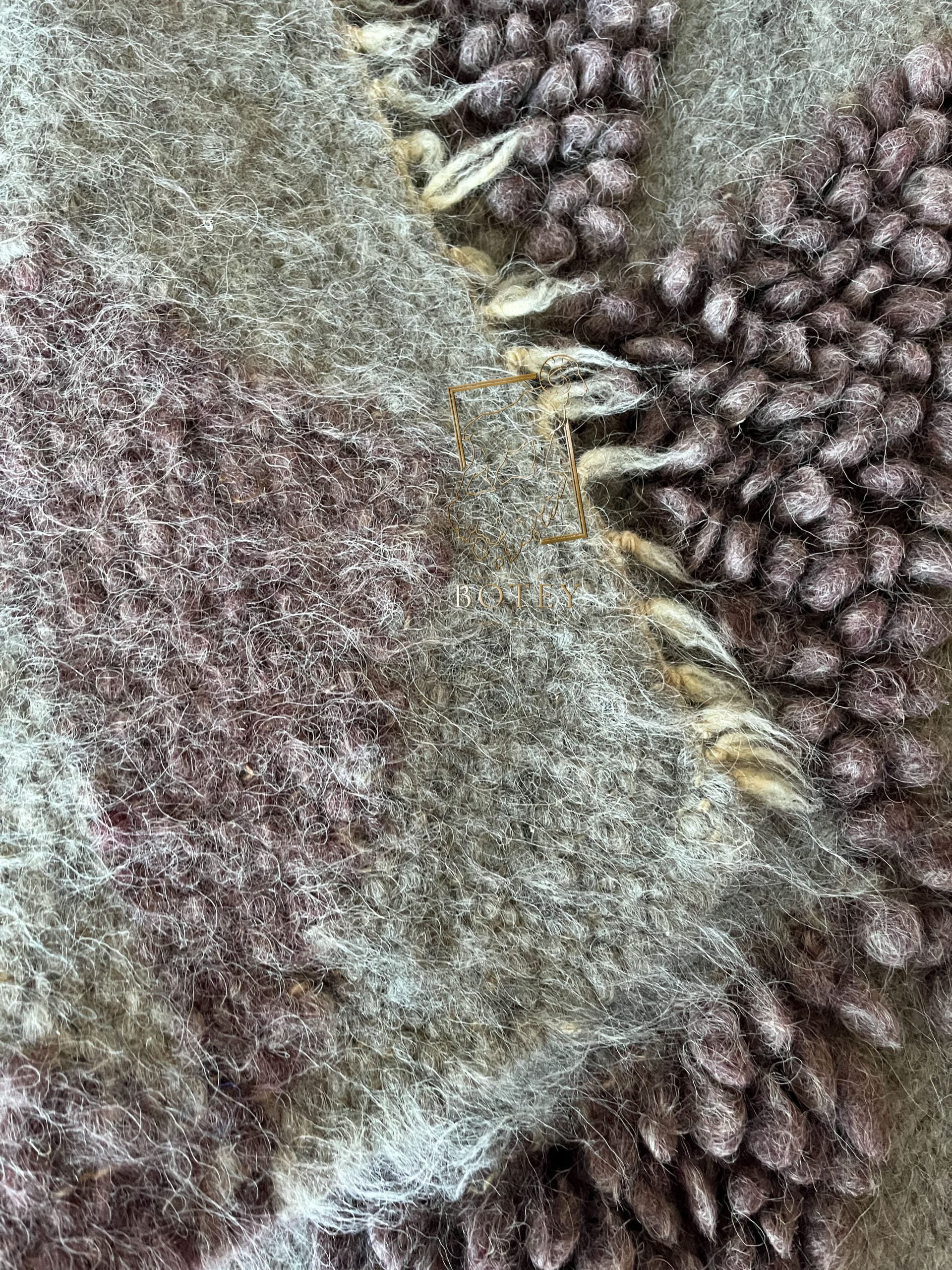 Wool Runner Rug “Diamond” 110×200 cm – Handmade Natural Wool