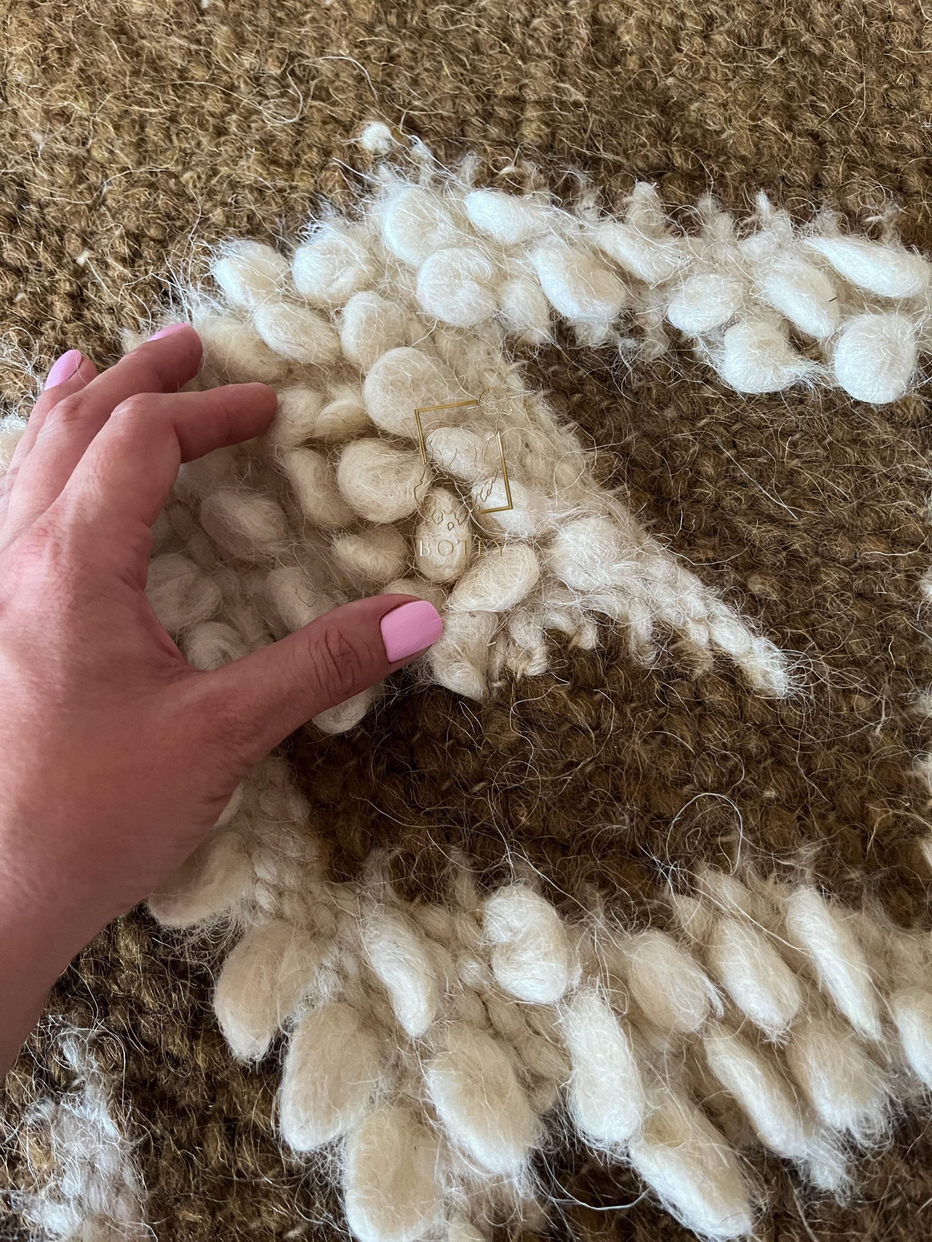 Wool Runner Rug “Chronicle” 90×150 cm – Handmade Natural Wool