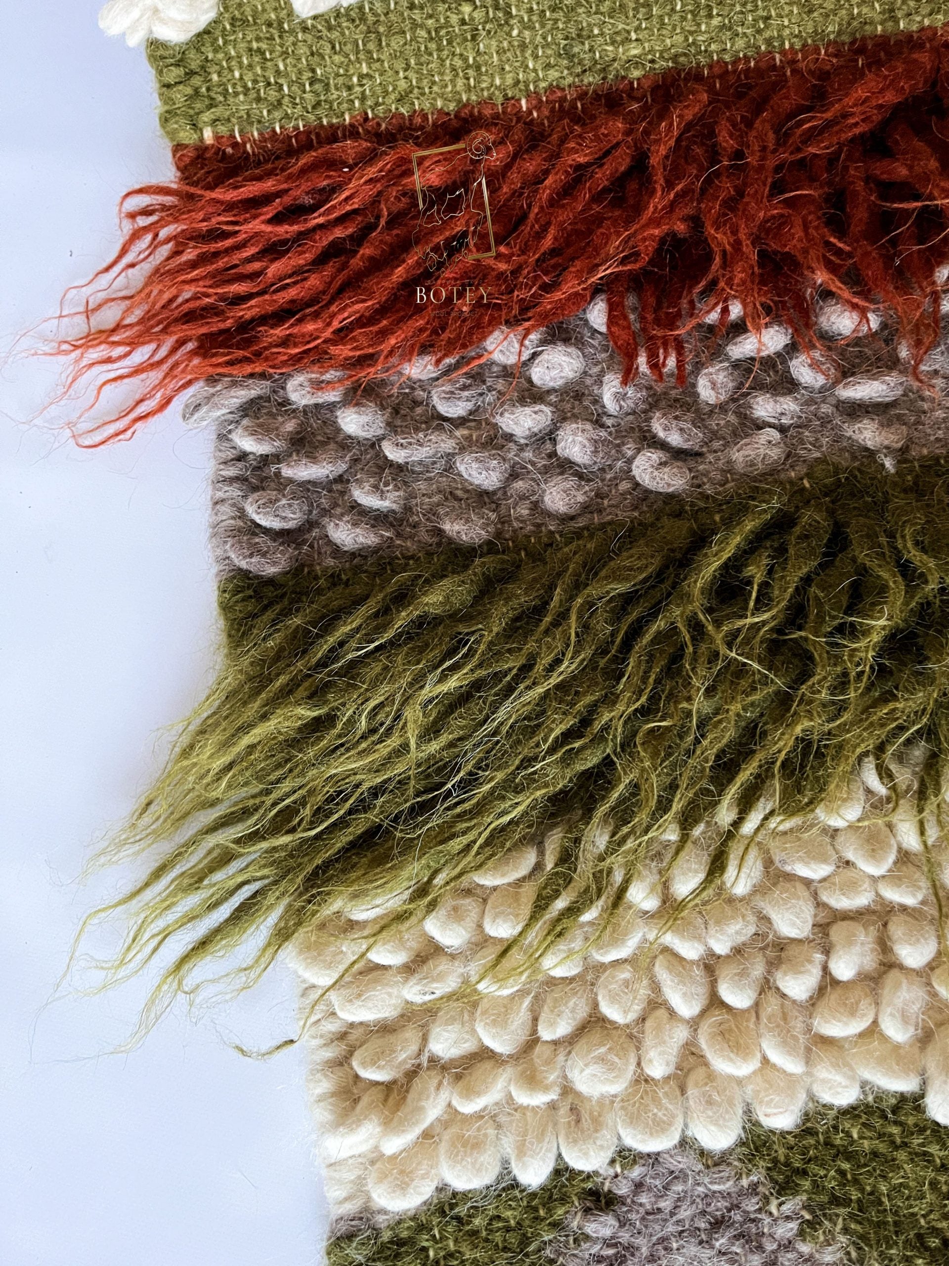 Wool Runner Rug “Forest Tale” 90×150 cm – Handmade Natural Wool