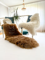 Sheepskin Rug 2-in-1 Whisky (200×70 cm) – Natural Fur Carpet