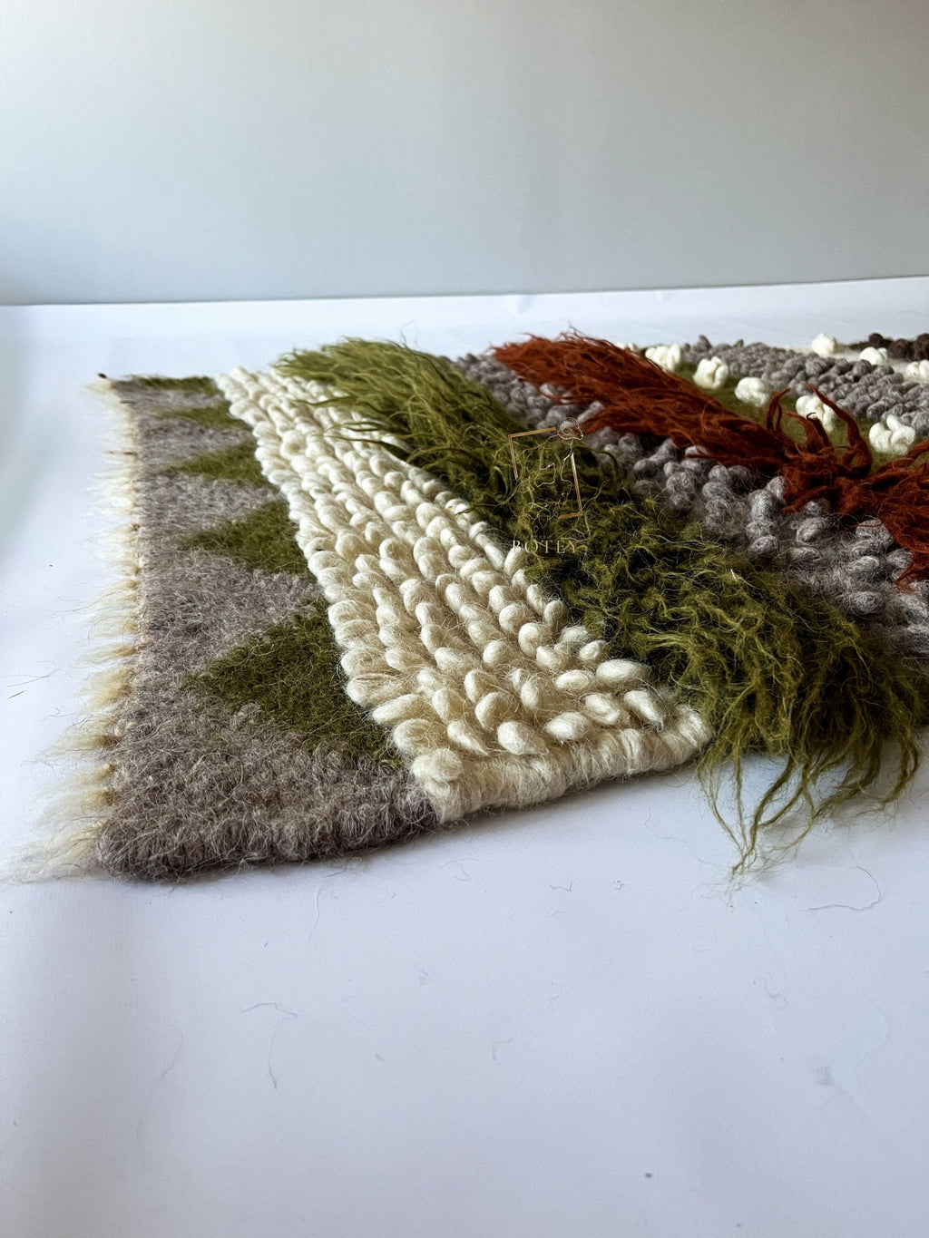 Wool Runner Rug “Forest Tale” 90×150 cm – Handmade Natural Wool