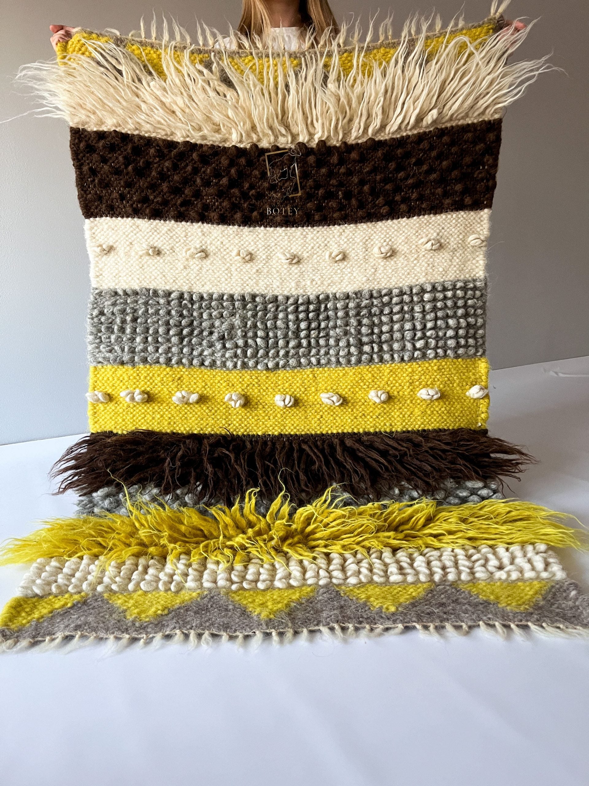 Wool Runner Rug “Fairy Tale” 90×150 cm – Handmade Natural Wool