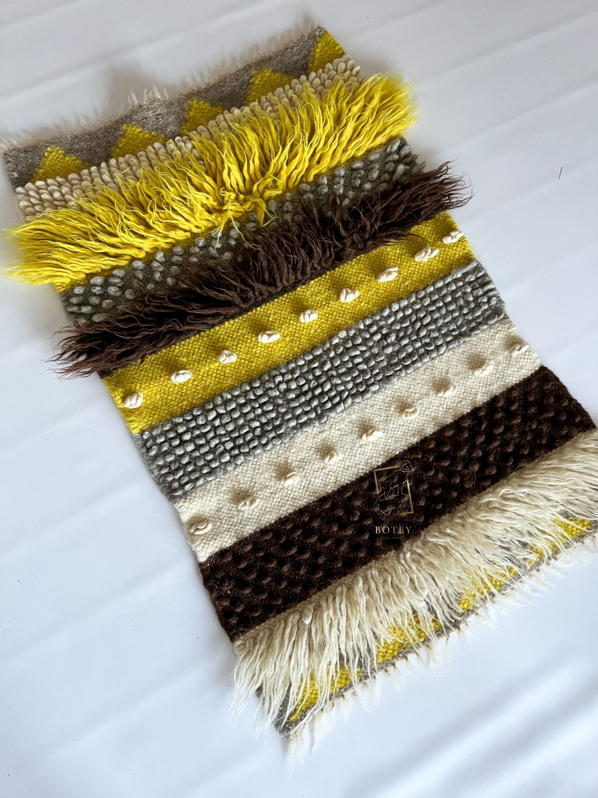 Wool Runner Rug “Fairy Tale” 90×150 cm – Handmade Natural Wool