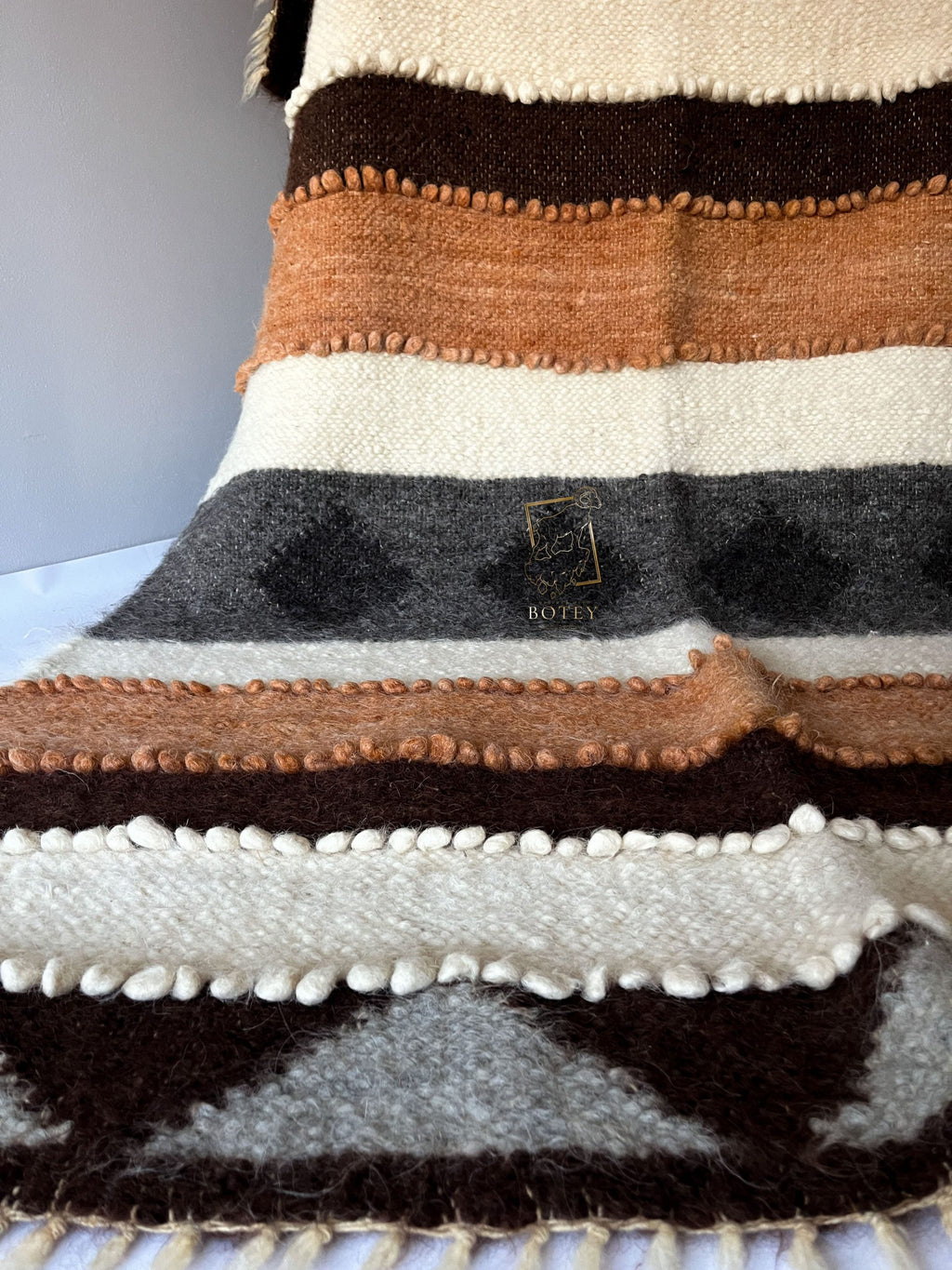 Carpathian Wool Blanket “Pastel” 150×200 cm – Premium Handmade Natural Wool