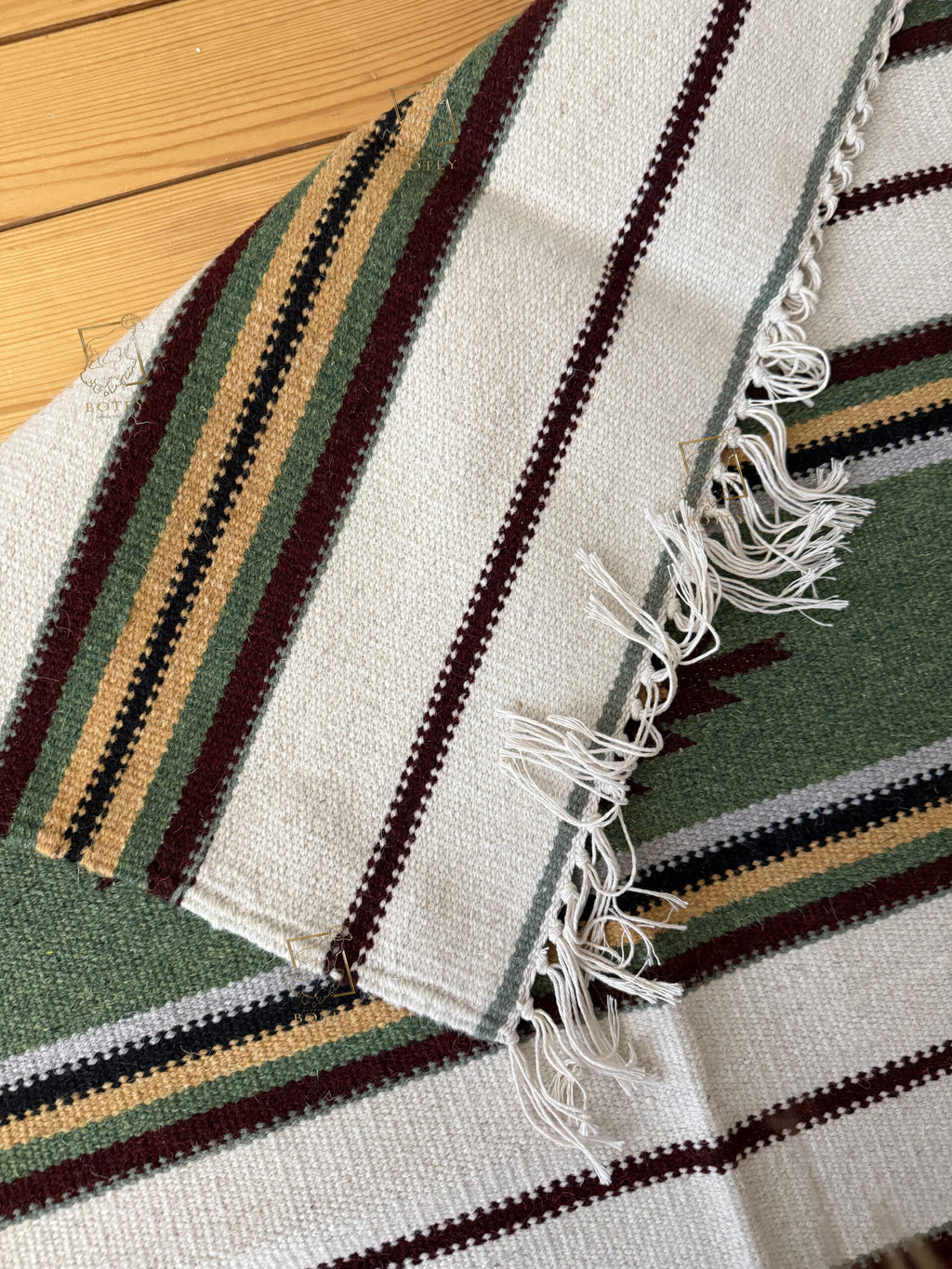 Handmade Hutsul Wool Rug “Kosiv” – Natural Wool Carpet 200×140 cm