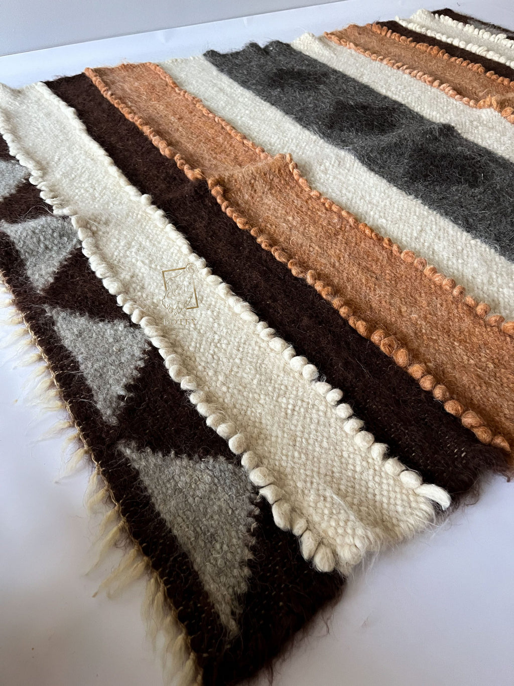 Carpathian Wool Blanket “Pastel” 150×200 cm – Premium Handmade Natural Wool