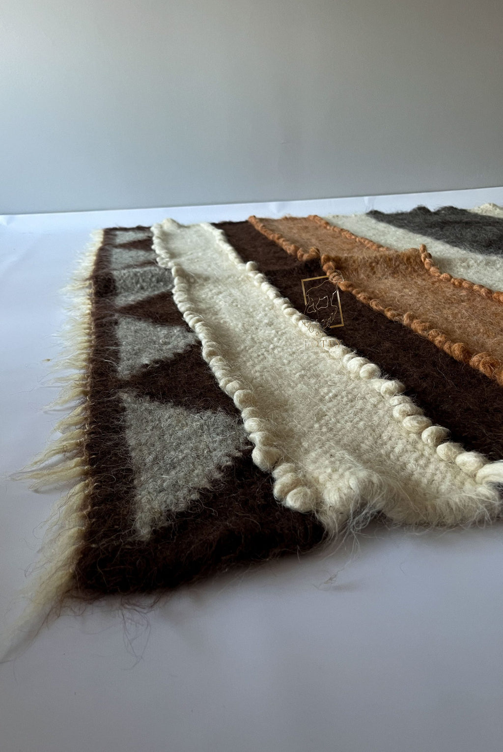 Carpathian Wool Blanket “Pastel” 150×200 cm – Premium Handmade Natural Wool