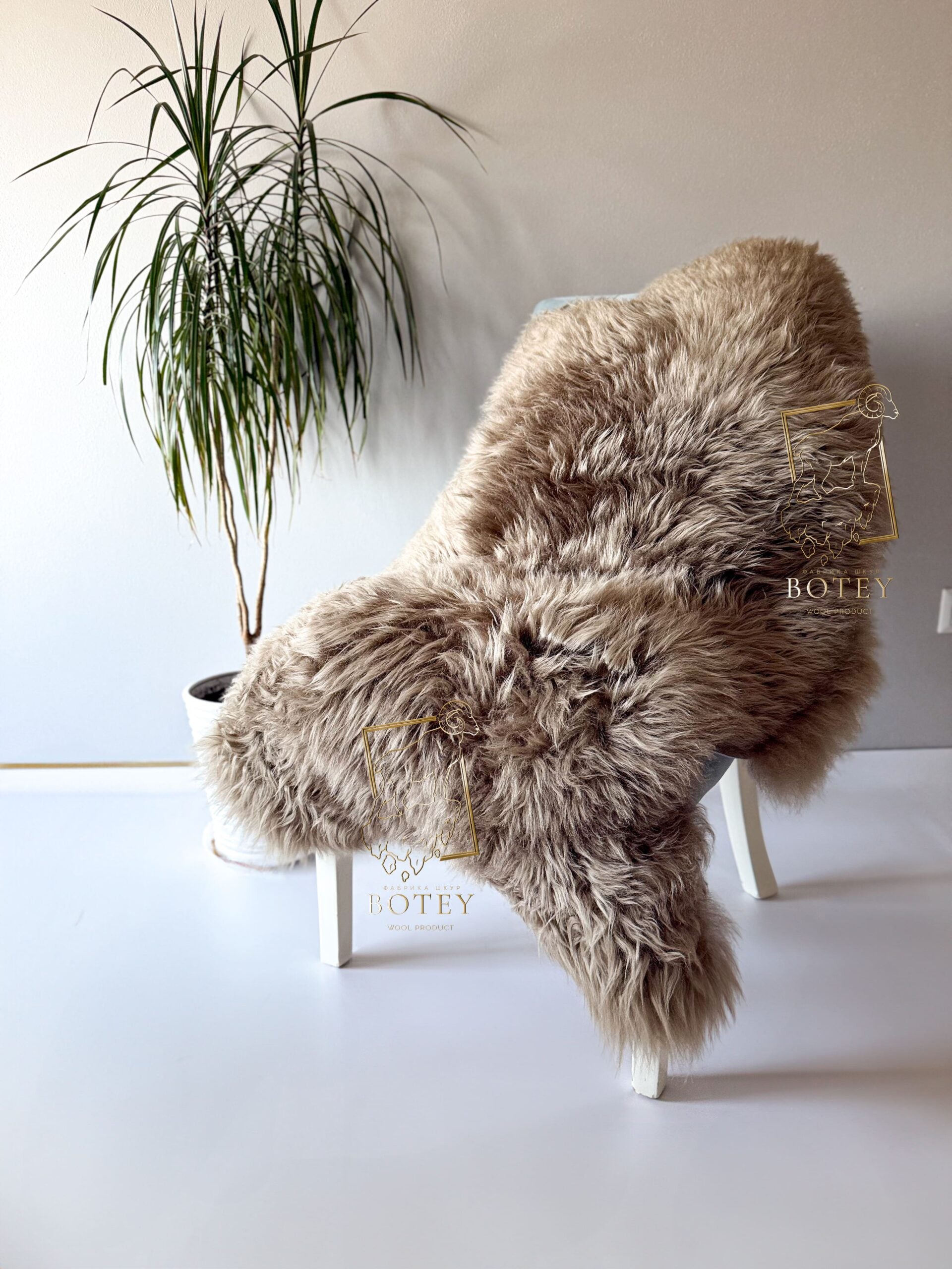 Cappuccino Sheepskin 110×60 cm – Natural Wool Rug