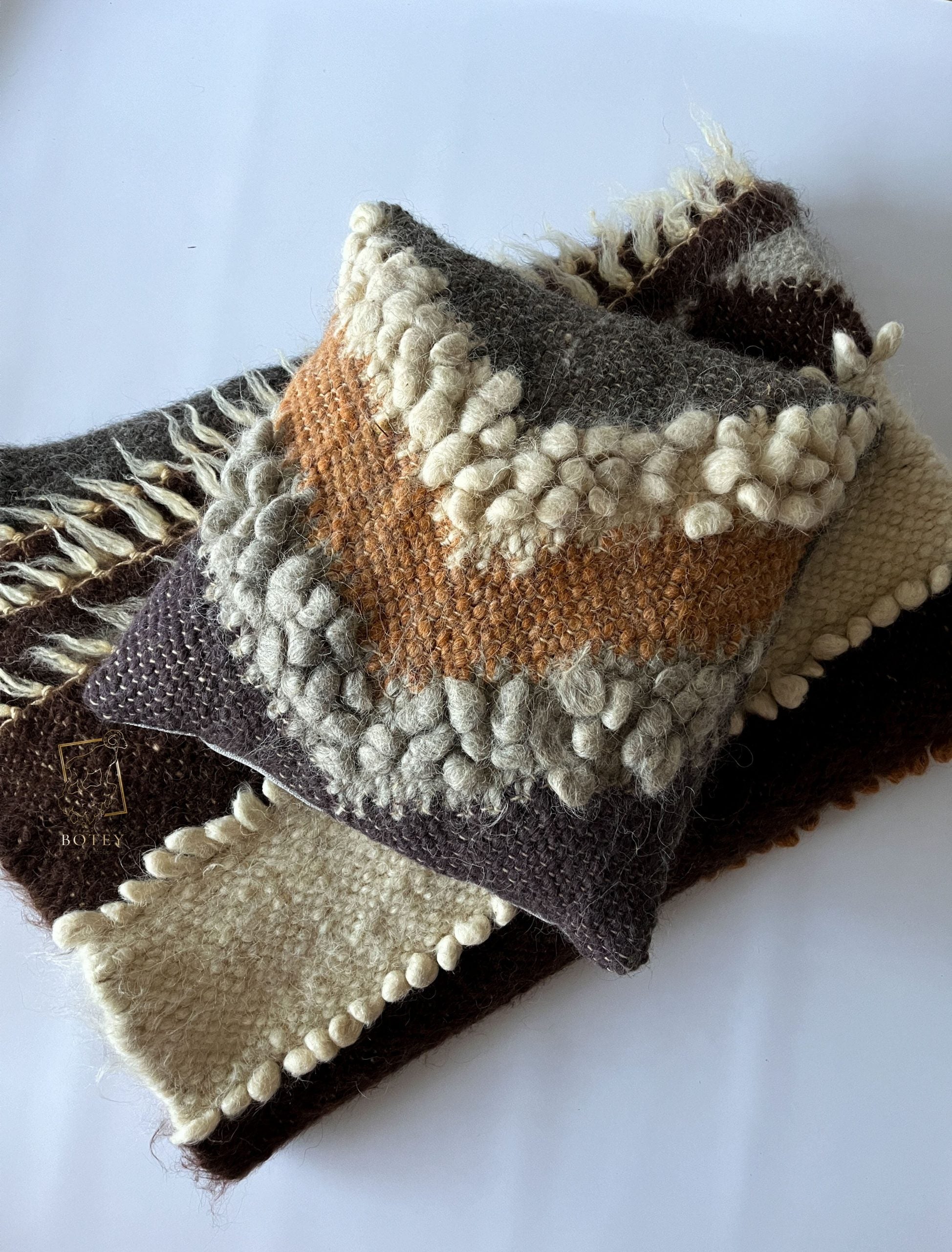Decorative Wool Cushion “Graphite” 45×45 cm – Handmade | BOTEY
