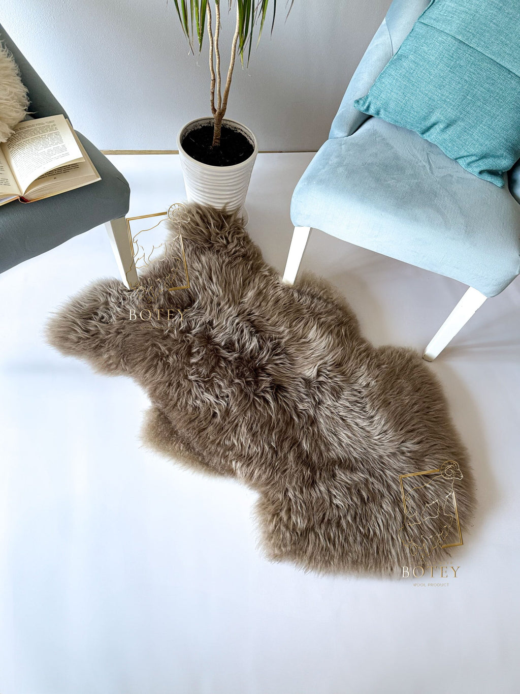 Cappuccino Sheepskin 110×60 cm – Natural Wool Rug