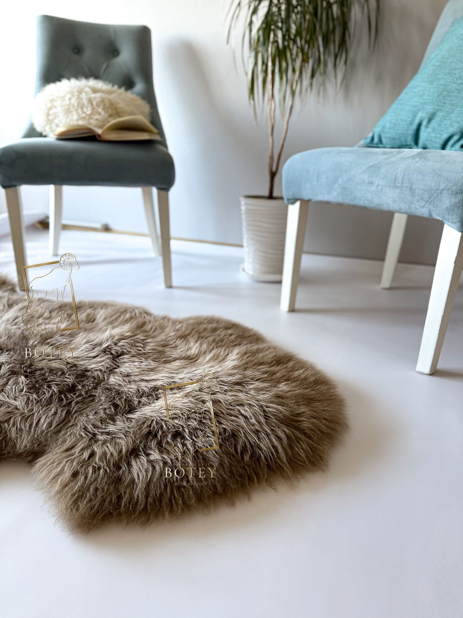 Cappuccino Sheepskin 110×60 cm – Natural Wool Rug