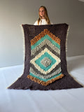 Wool Furniture Throw “Graphite” 70×150 cm – Handmade Natural Wool