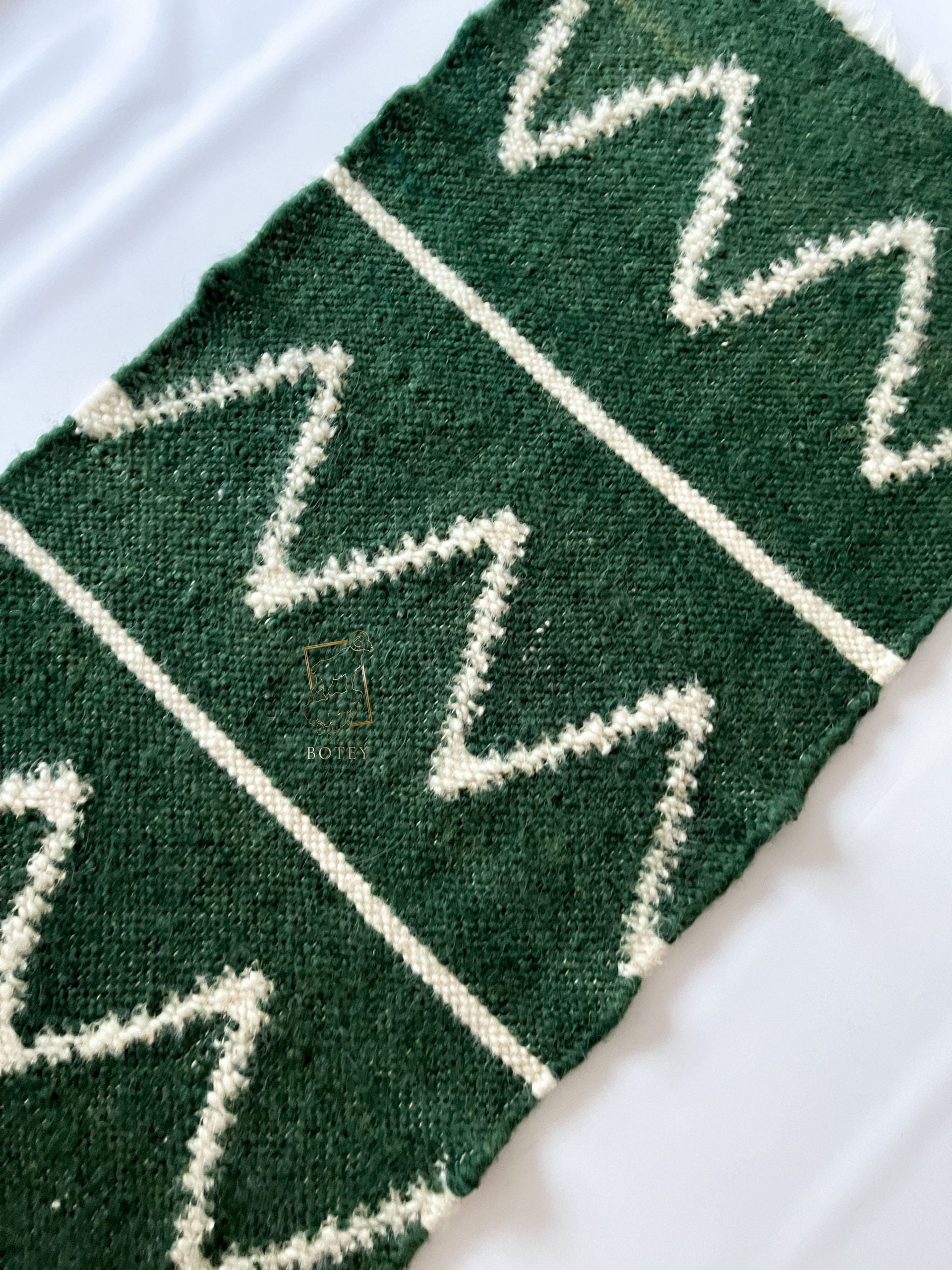 Wool Runner Rug “Forest Silence” 70×140 cm – Handmade Natural Wool