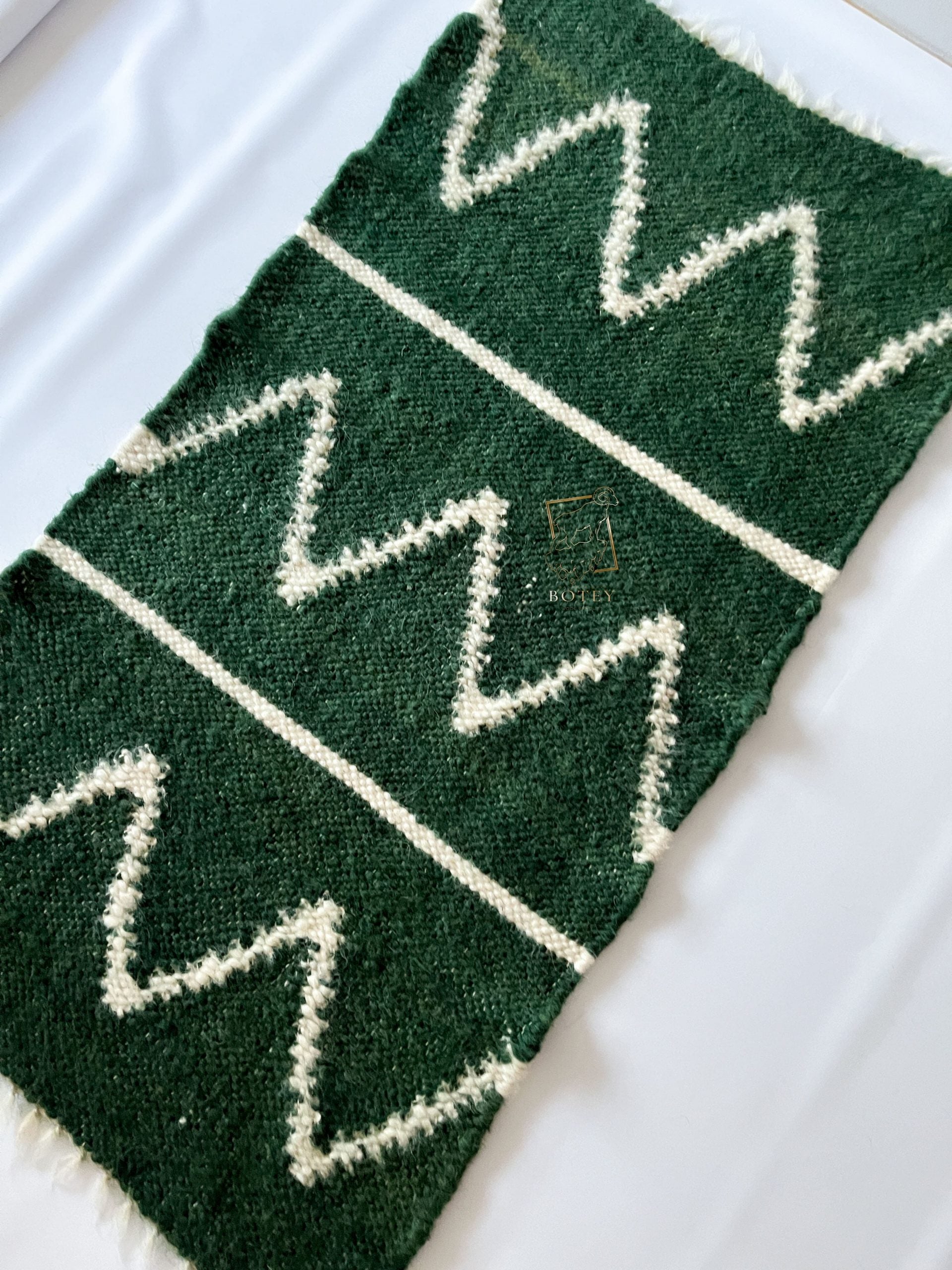 Wool Runner Rug “Forest Silence” 70×140 cm – Handmade Natural Wool