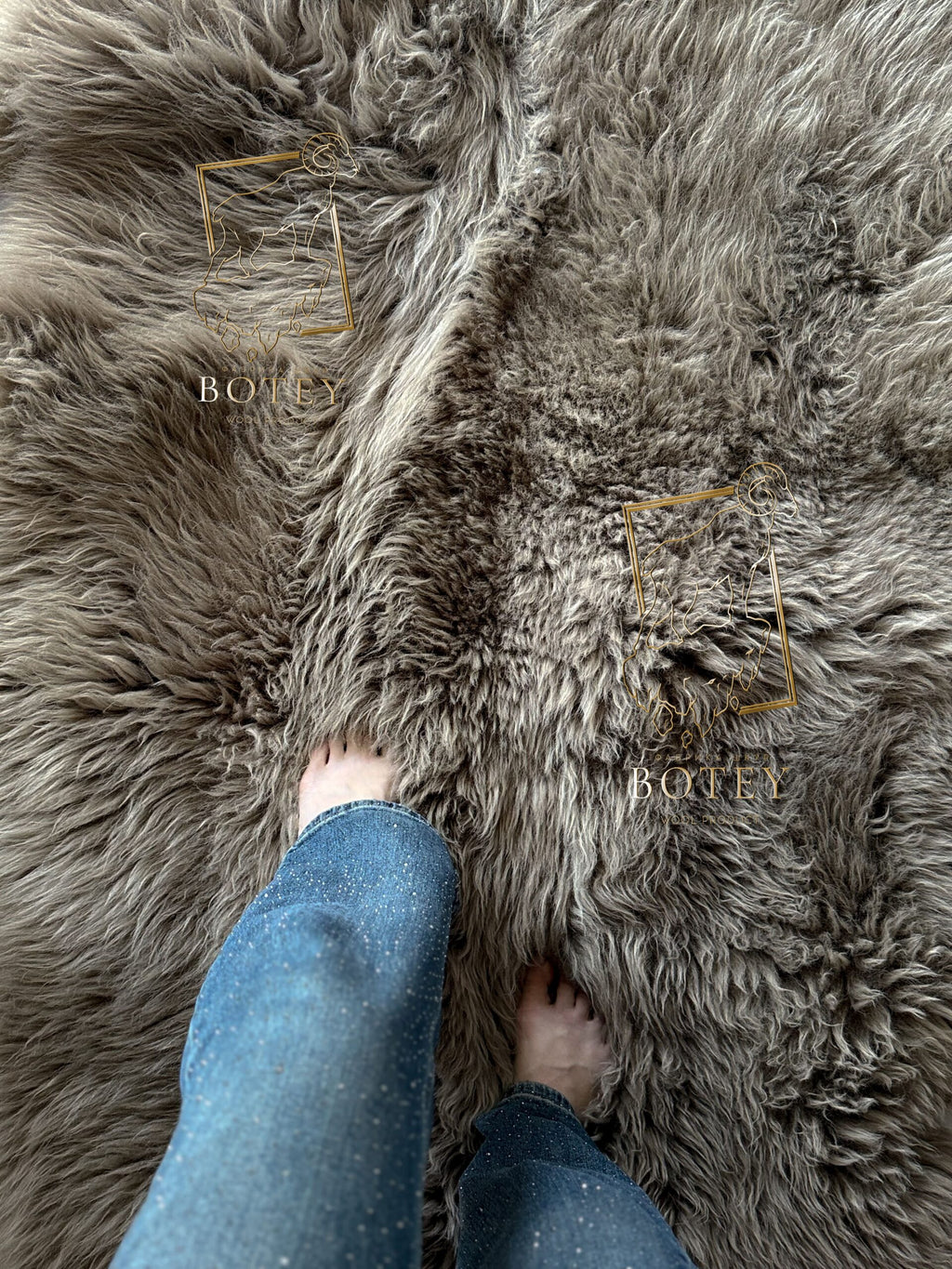 Sheepskin Rug 4-in-1 Cappuccino (200×110 cm) – Natural Fur Carpet