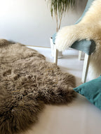 Sheepskin Rug 4-in-1 Cappuccino (200×110 cm) – Natural Fur Carpet