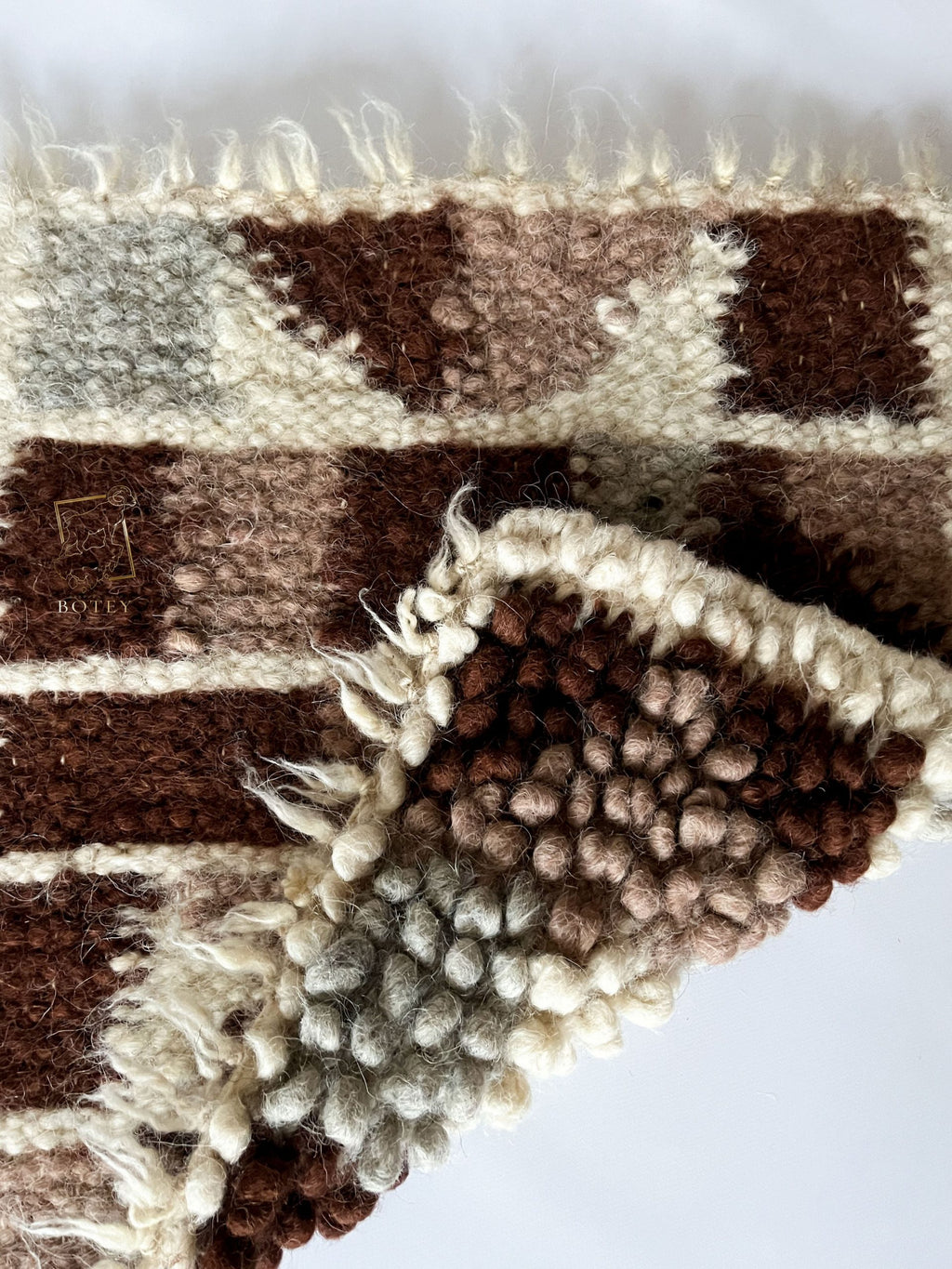 Wool Rug “Latte” 50×60 cm – Handmade Natural Wool
