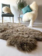 Sheepskin Rug 4-in-1 Cappuccino (200×110 cm) – Natural Fur Carpet