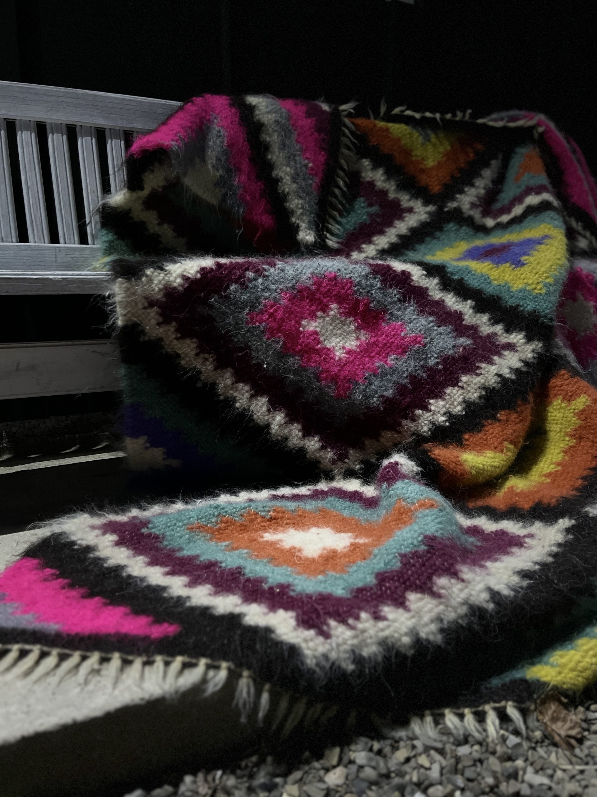 Carpathian Wool Blanket “Jerga” 200×220 cm – Premium Handmade Natural Wool