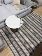 Handmade Hutsul Wool Rug – Natural Wool Carpet Grey 200×140 cm