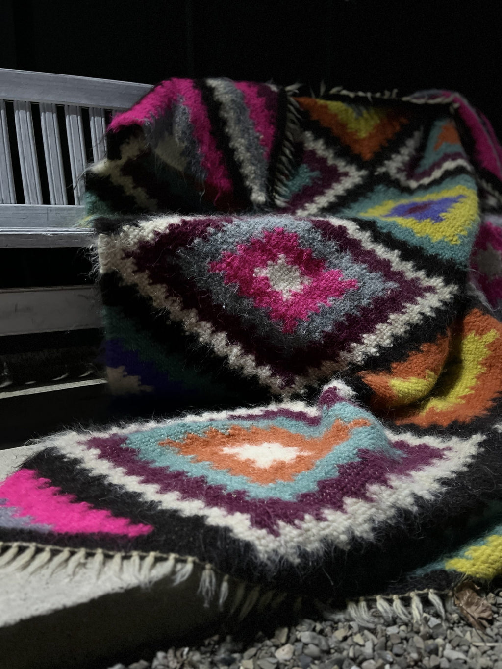 Carpathian Wool Blanket “Jerga” 200×220 cm – Premium Handmade Natural Wool